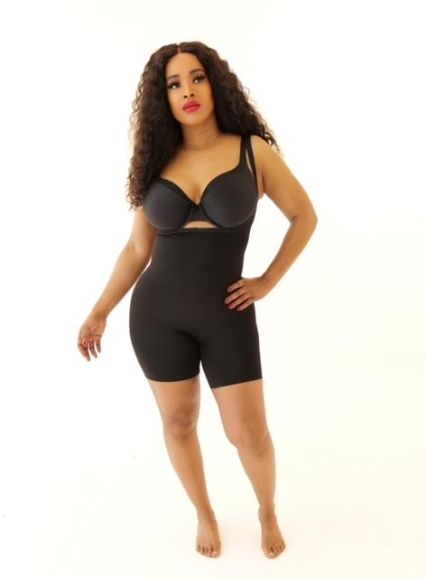 The Brie' (Black Seamless Short Thigh Shaper With Adjustable Straps) Runs Small- Size Up - Tu La 2 Collection